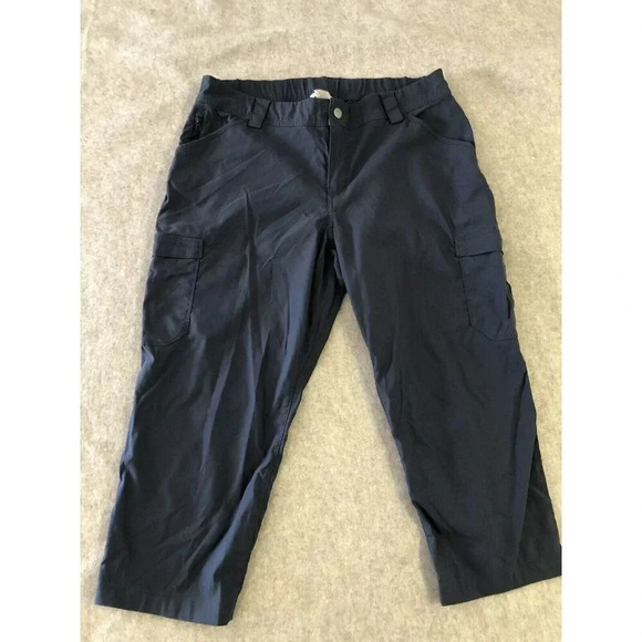 Duluth Pants - Duluth Trading Co Womens capri 14 Blue Cargo Hiking Active